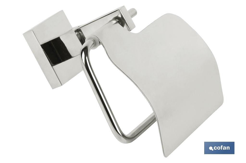 Porta Rolos para papel Higiénico | Modelo Marvão | Em Aço Inox 304 Brilhante | Medida 15,4 x 14,4 x 7,5 cm - Cofan