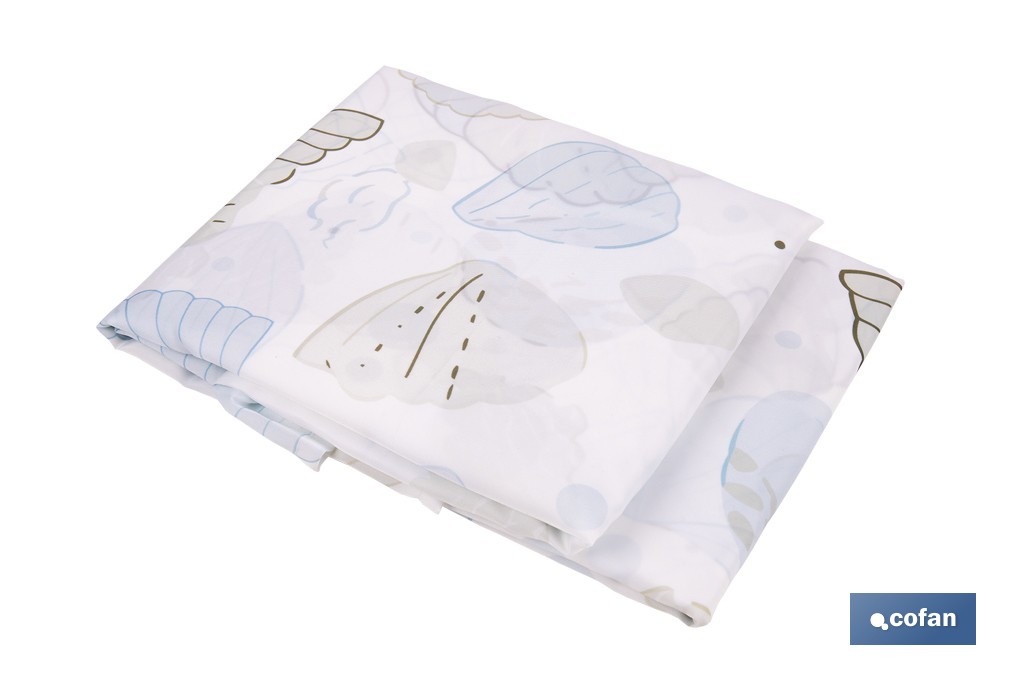 Cortina de baño impermeable con motivos marinos para ducha | Secado rápido, lavable, incluye anillas | Medidas: 220 x 200 cm - Cofan