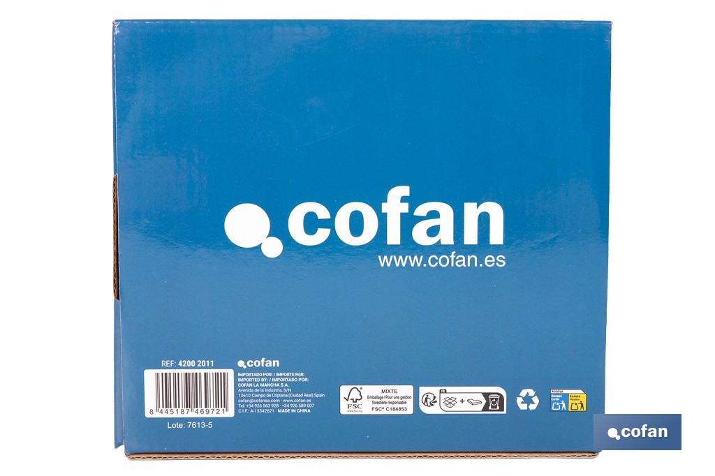 Grifo monomando para lavabo con acabado cromado | Incluye latiguillos de acero inoxidable | Gama Évian - Cofan