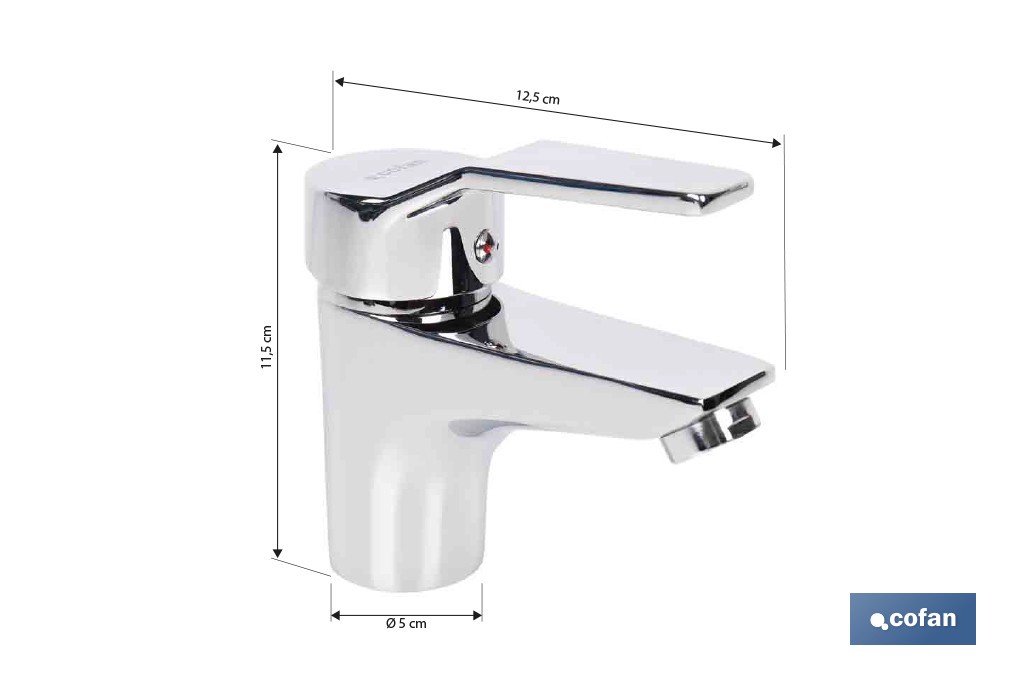 Grifo monomando para bidé con acabado cromado | Incluye soporte de fijación, latiguillos flexibles y cartucho cerámico de 40 mm - Cofan