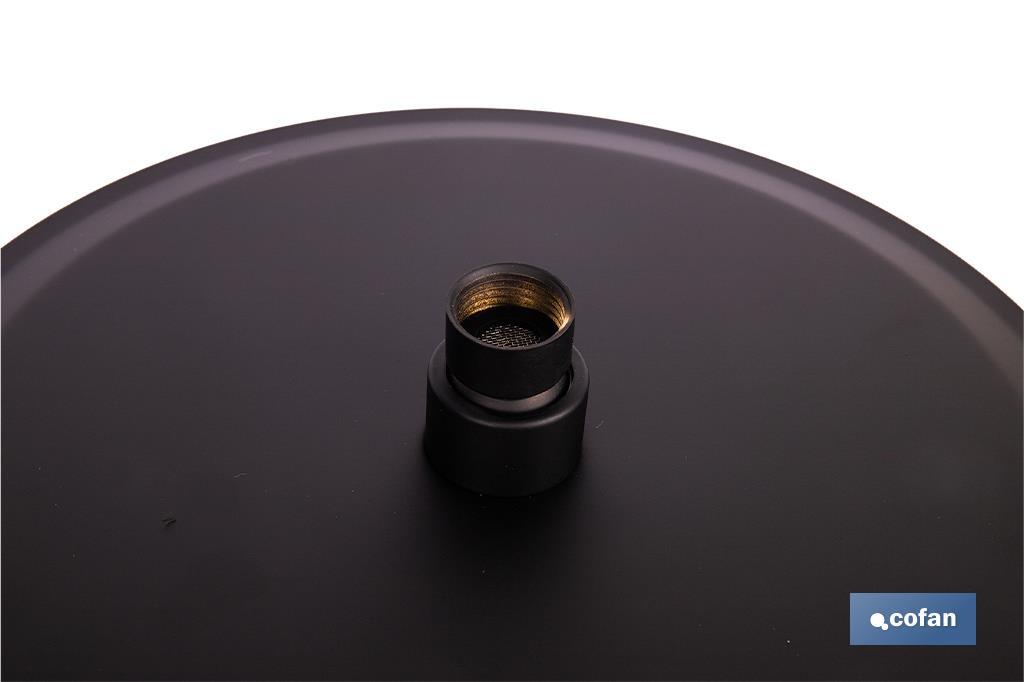 Cabezal de ducha redondo orientable | Diseño extrafino | Tecnología antical | Medidas: Ø24,5 cm | Disponible en acabado negro mate y en acero inoxidable - Cofan