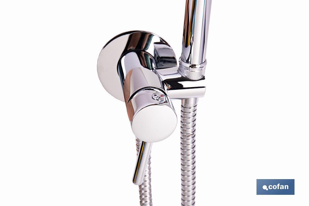 Ducha higiénica para inodoro | Grifo de bidé empotrado | Agua fría y caliente | Manguera incluida | Disponible en acabado negro y cromado - Cofan