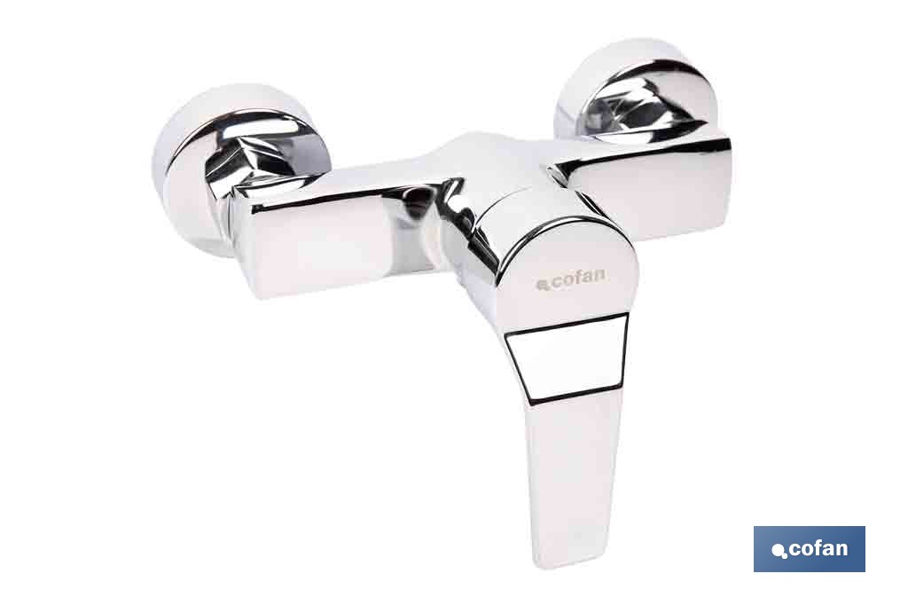 Grifo monomando para bañera con acabado cromado | Incluye excéntricas, embellecedores y cartucho cerámico de 40 mm - Cofan