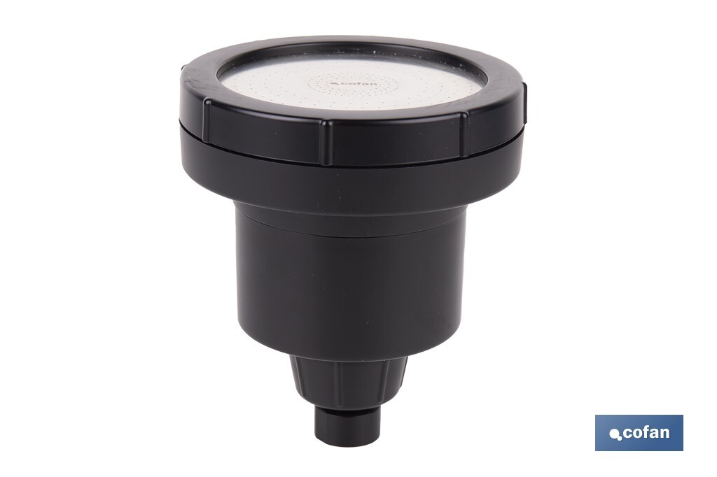 Rociador de ducha de alta presión con acabado en negro | Incluye filtro de 15 etapas | Rotación 360° | Fácil instalación y ahorro de agua - Cofan