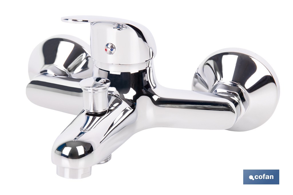 Grifo monomando para bañera con acabado cromado | Incluye cartucho cerámico de 40 mm | Gama Ölfus - Cofan
