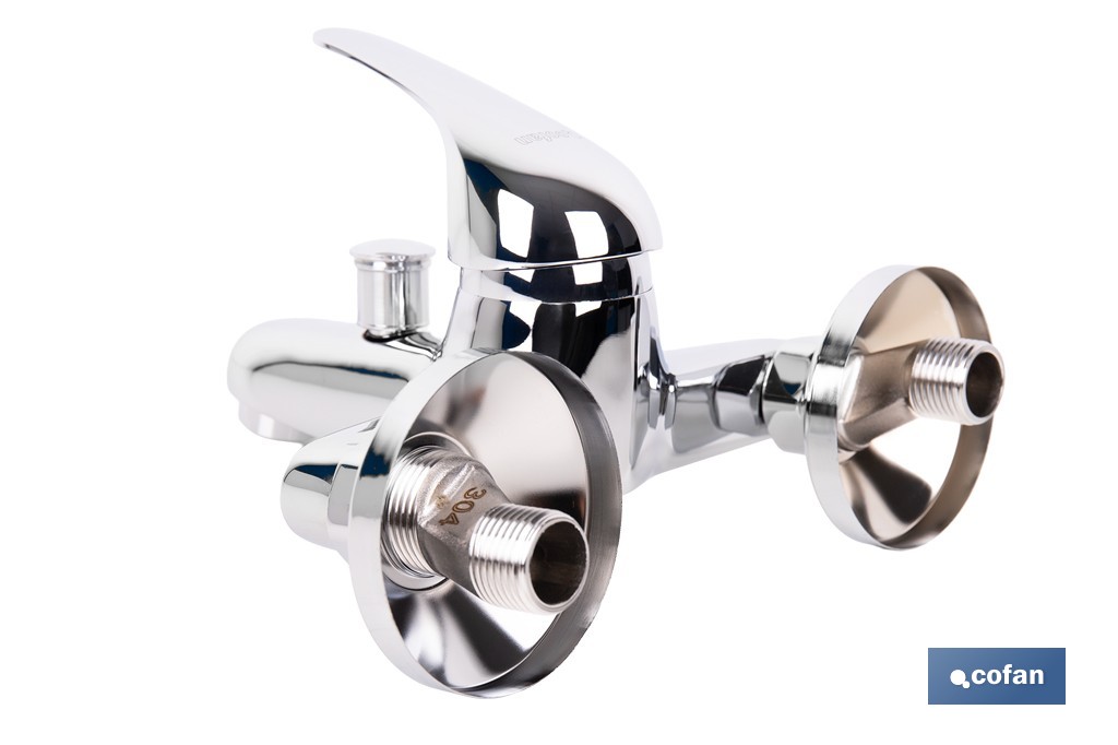 Grifo monomando para bañera con acabado cromado | Incluye cartucho cerámico de 40 mm | Gama Ölfus - Cofan