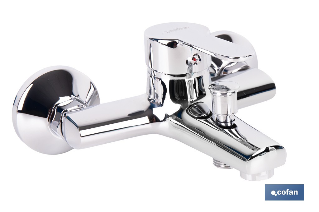 Grifo monomando para bañera con acabado cromado | Incluye cartucho cerámico de 40 mm | Gama Évian - Cofan