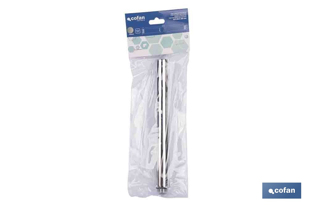 Tubo alargador de ducha de acero inoxidable | Diámetro exterior: Ø24 mm | Disponible en diferentes acabados y longitudes - Cofan