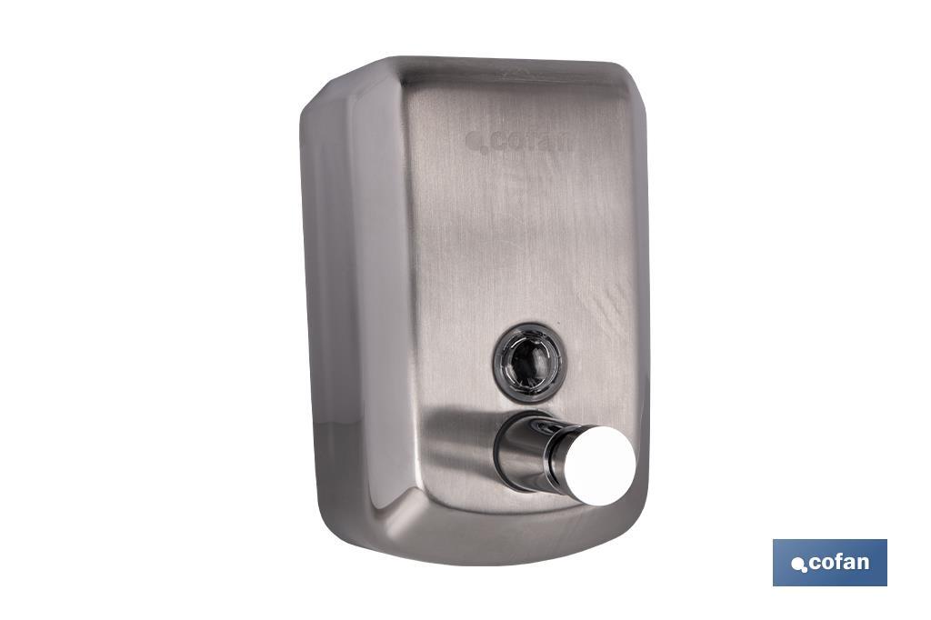 Dosificador de jabón en acero inoxidable 304 | Varias Medidas y Capacidades | Dispensador con ventana de visualización - Cofan