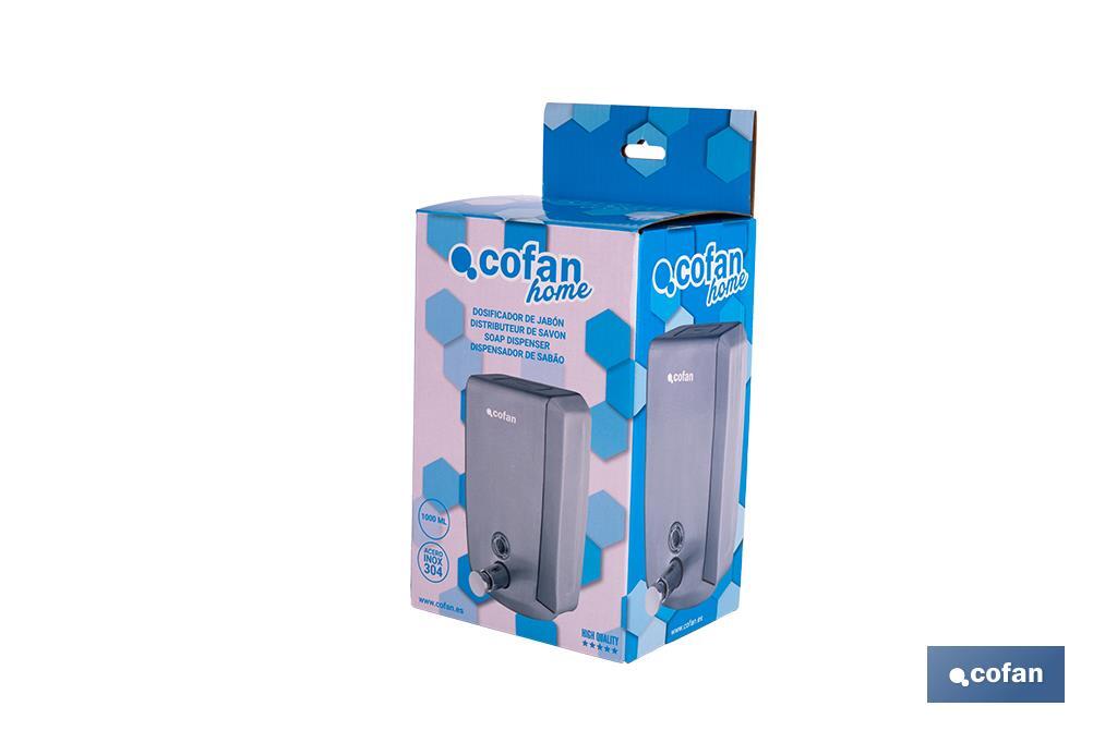 Dosificador de jabón en acero inoxidable 304 | Varias Medidas y Capacidades | Dispensador con ventana de visualización - Cofan