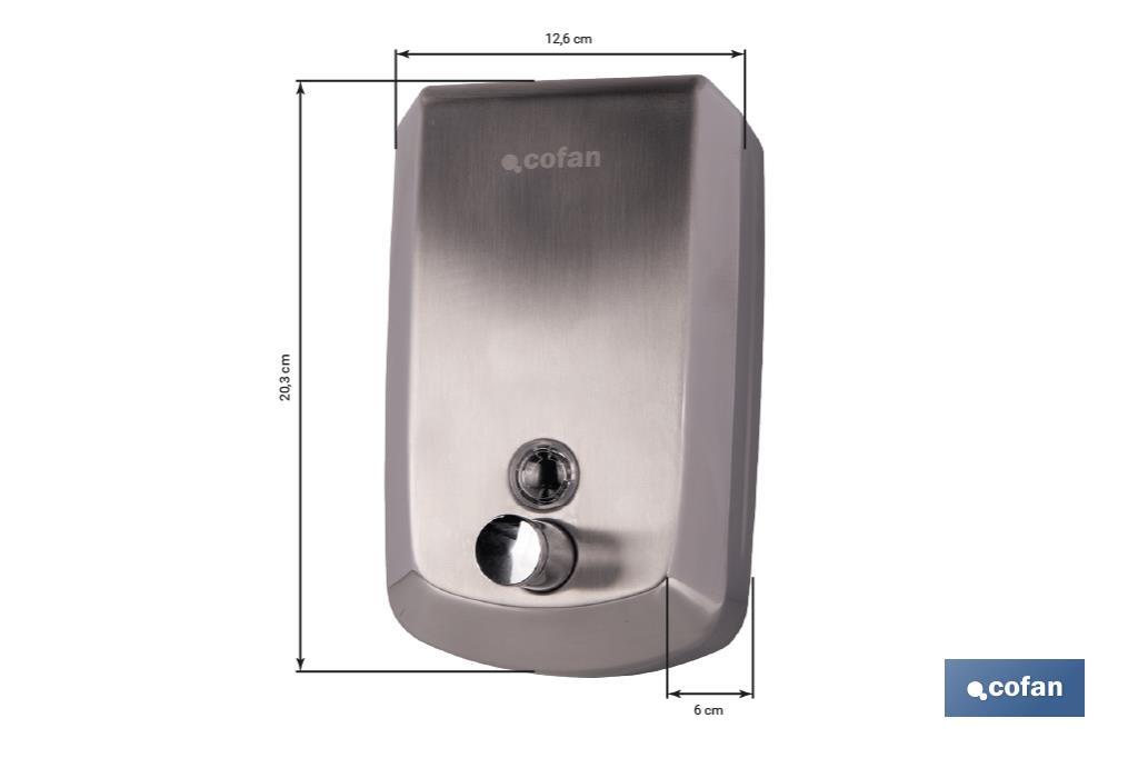 Dosificador de jabón en acero inoxidable 304 | Varias Medidas y Capacidades | Dispensador con ventana de visualización - Cofan