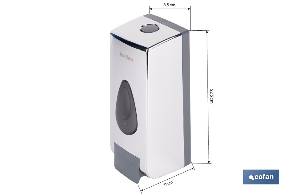 Soap dispenser | Capacity: 600ml | Material: durable ABS | Suitable for commercial use | Available in two different colours - Cofan