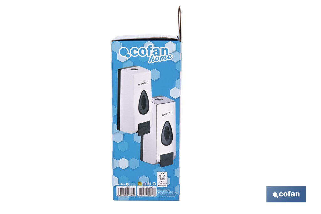 Soap dispenser | Capacity: 600ml | Material: durable ABS | Suitable for commercial use | Available in two different colours - Cofan