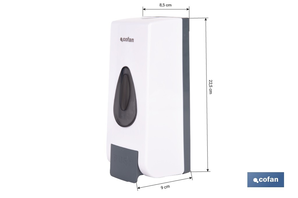 Soap dispenser | Capacity: 600ml | Material: durable ABS | Suitable for commercial use | Available in two different colours - Cofan