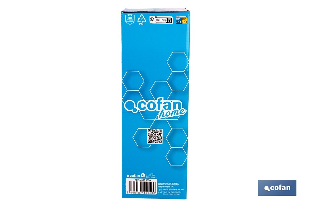 Escobillero de pared negro mate | Material: acero inoxidable | Diseño redondo | Medidas: 9,1 x 12,9 x 39 cm - Cofan