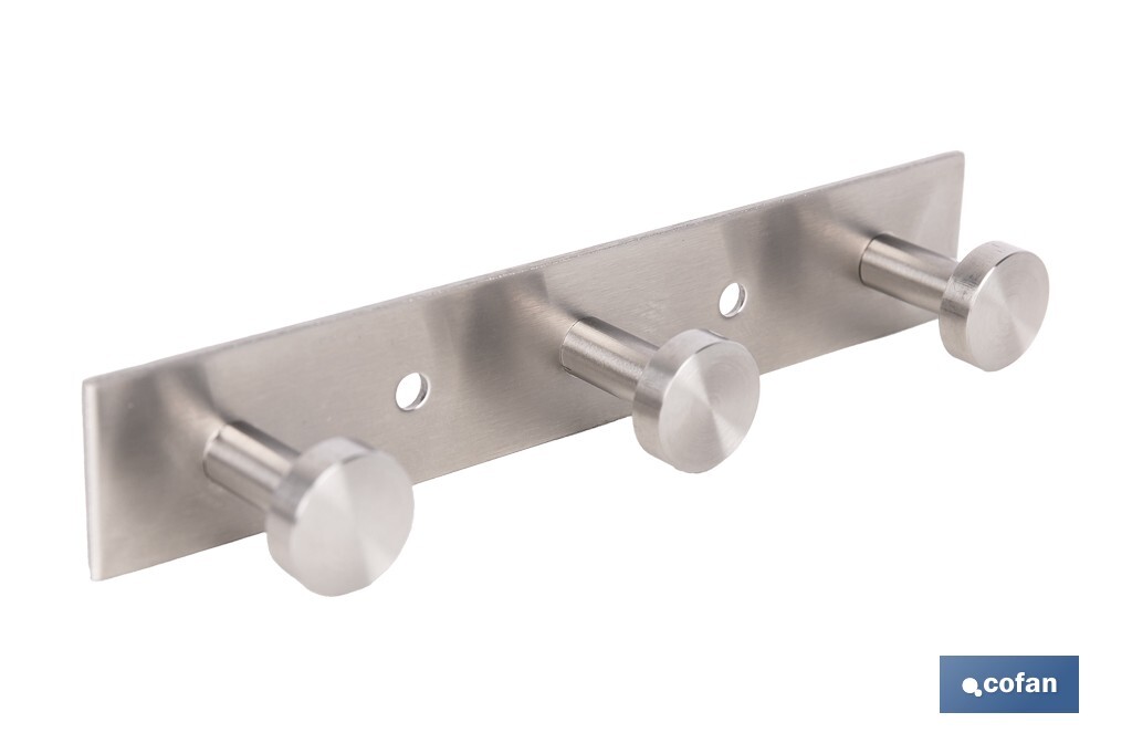 Perchero de pared | Material: acero inoxidable 304 | Acabado: satinado | Disponible con diferentes colgadores - Cofan