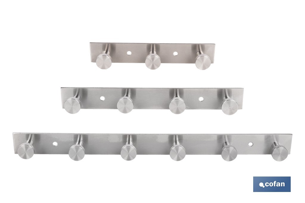 Perchero de pared | Material: acero inoxidable 304 | Acabado: satinado | Disponible con diferentes colgadores - Cofan