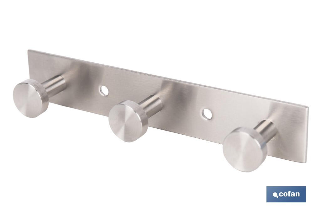 Perchero de pared | Material: acero inoxidable 304 | Acabado: satinado | Disponible con diferentes colgadores - Cofan