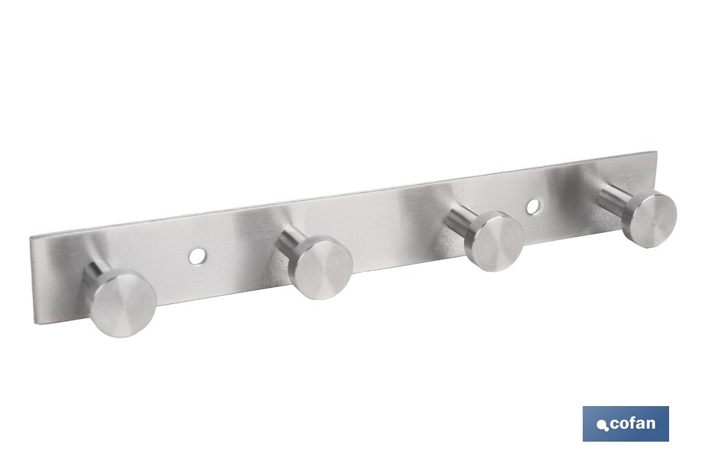 Perchero de pared | Material: acero inoxidable 304 | Acabado: satinado | Disponible con diferentes colgadores - Cofan