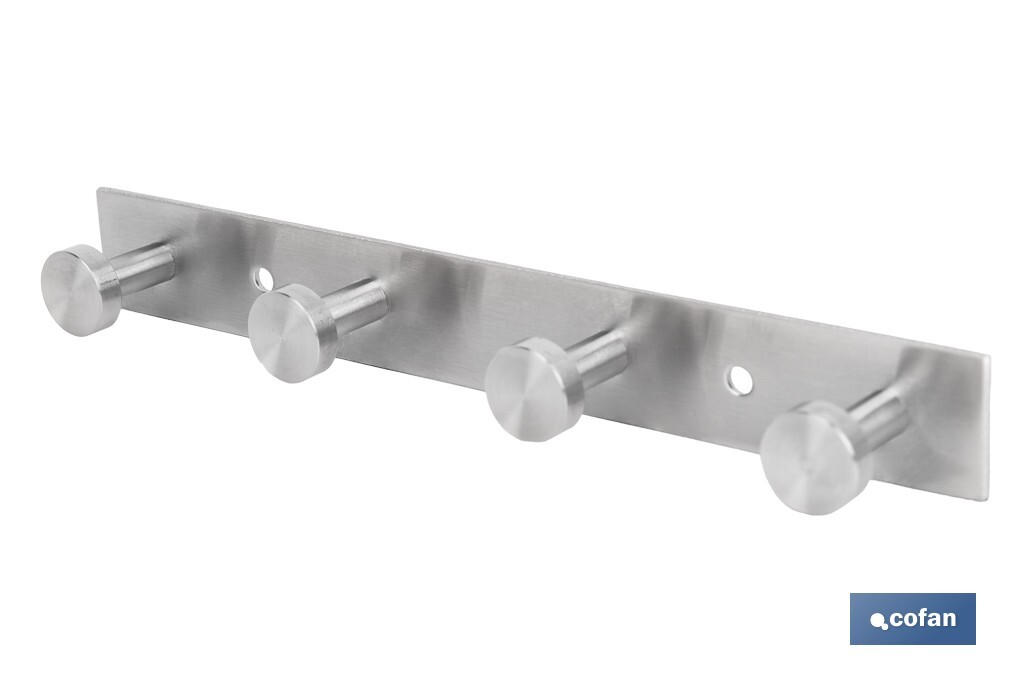 Perchero de pared | Material: acero inoxidable 304 | Acabado: satinado | Disponible con diferentes colgadores - Cofan
