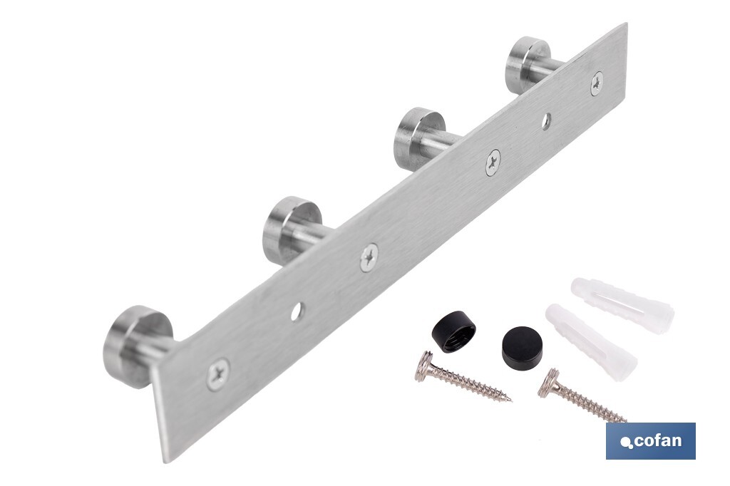 Perchero de pared | Material: acero inoxidable 304 | Acabado: satinado | Disponible con diferentes colgadores - Cofan
