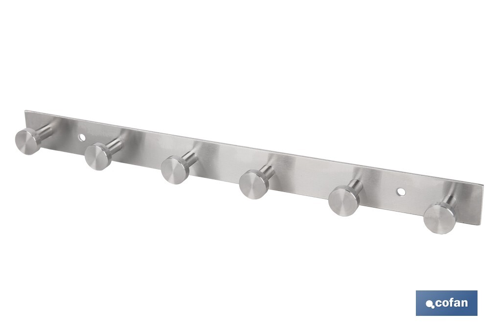 Perchero de pared | Material: acero inoxidable 304 | Acabado: satinado | Disponible con diferentes colgadores - Cofan