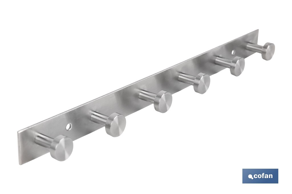 Perchero de pared | Material: acero inoxidable 304 | Acabado: satinado | Disponible con diferentes colgadores - Cofan