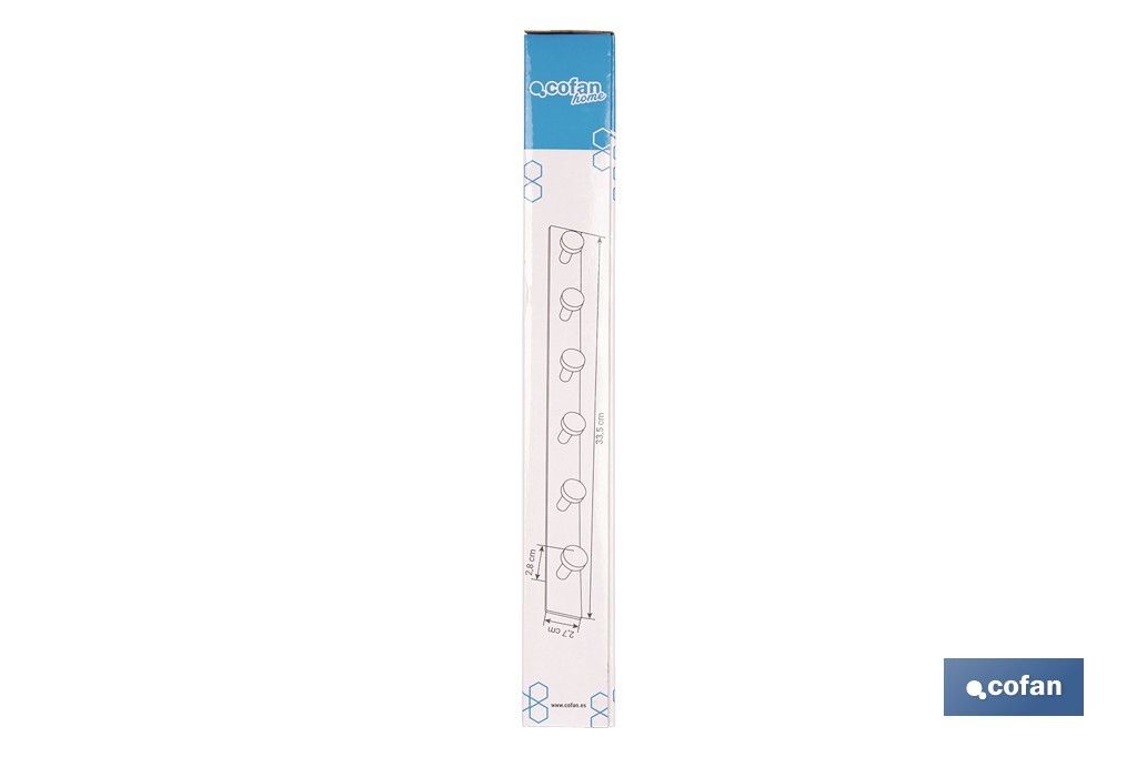 Perchero de pared | Material: acero inoxidable 304 | Acabado: satinado | Disponible con diferentes colgadores - Cofan