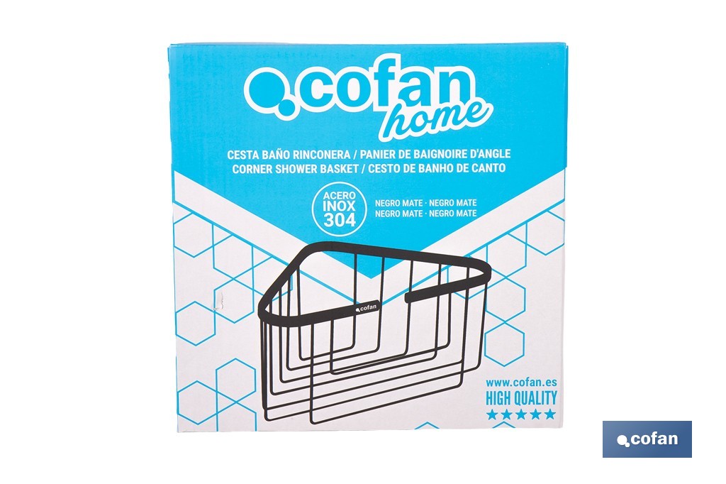  Corner Shower Basket | Corner-Piece | 304 Stainless Steel - Cofan