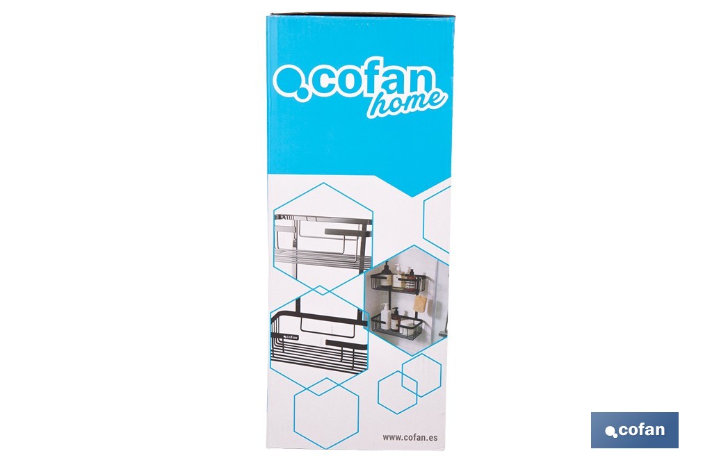 Cesta de ducha doble para baño | Organizador daño con fijación a pared | Disponible en 2 acabados - Cofan