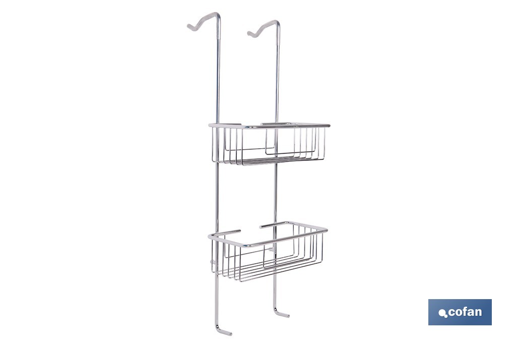 Cesta de ducha doble colgante de acero inoxidable 304 con 2 niveles | Disponible en dos acabados - Cofan