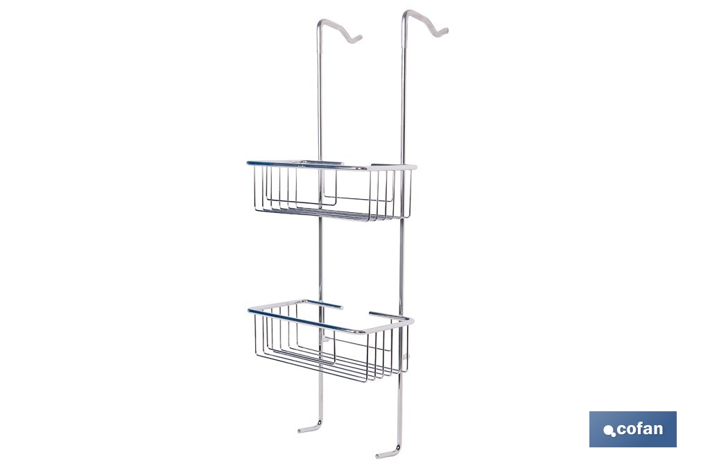 Cesta de ducha doble colgante de acero inoxidable 304 con 2 niveles | Disponible en dos acabados - Cofan