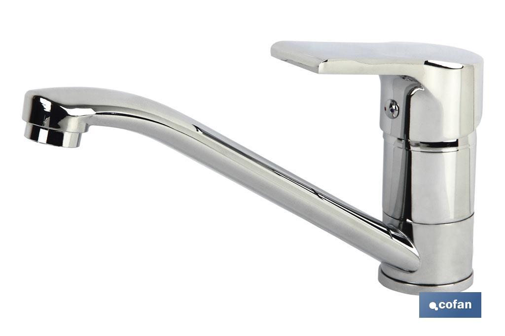 Single-handle sink tap | Low spout | Ross Model | Brass | Size: 12 x 25 x 4cm - Cofan