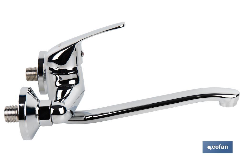 Kitchen and Laundry Mixer Tap | Single-Handle Tap | Brass with Chrome Finish - Cofan