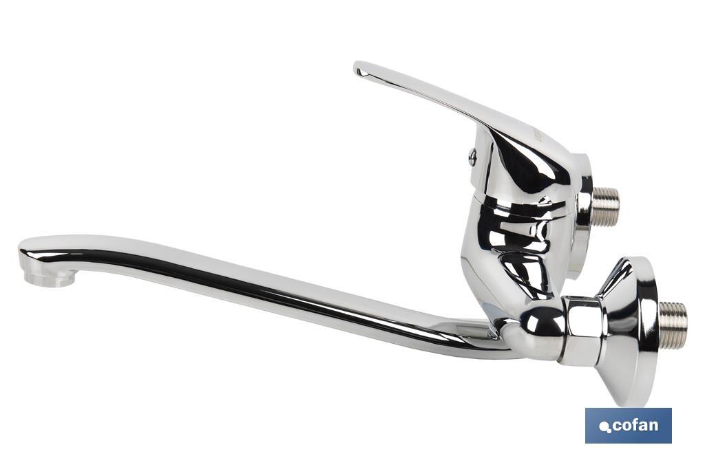 Kitchen and Laundry Mixer Tap | Single-Handle Tap | Brass with Chrome Finish - Cofan