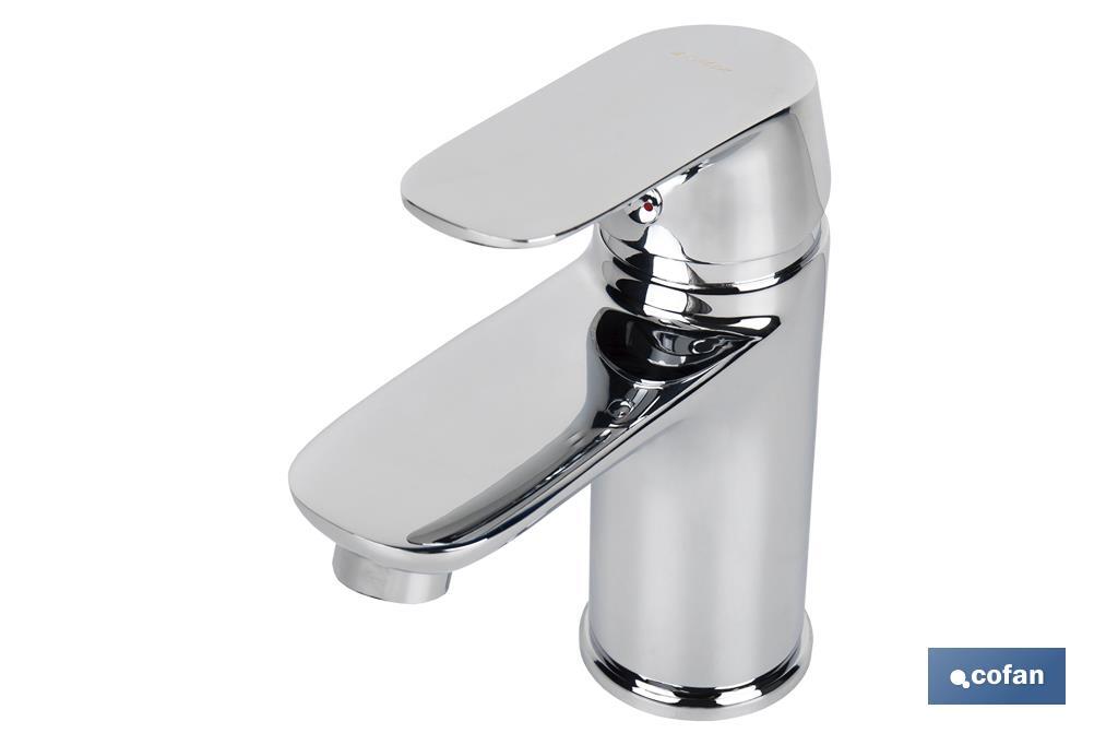 Basin Mixer Tap | Single-Handle Tap | Size: 40mm | Rift Model | Brass with Chrome-Plated Finish and Zinc Alloy Handle - Cofan