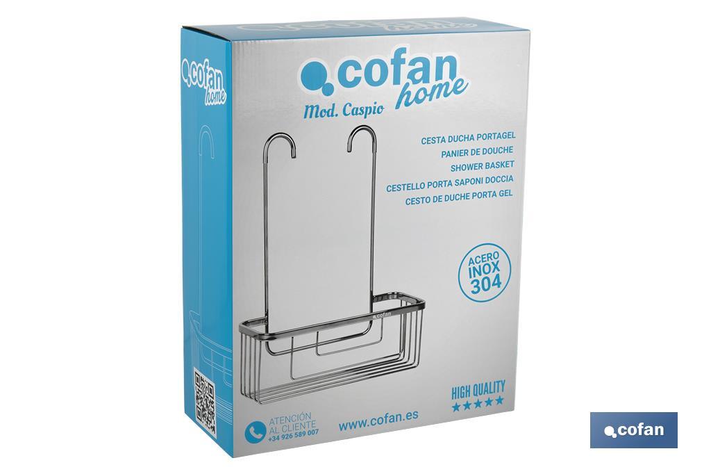 Cesta de Chuveiro Cofan | Porta gel | Fabricado em aço inox 304 - Cofan