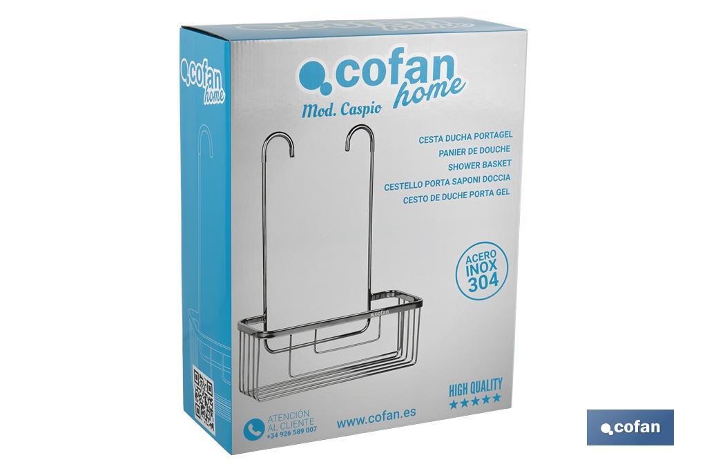 Panier de Douche | Porte gel | Fabriqué en Acier Inoxydable 304 - Cofan