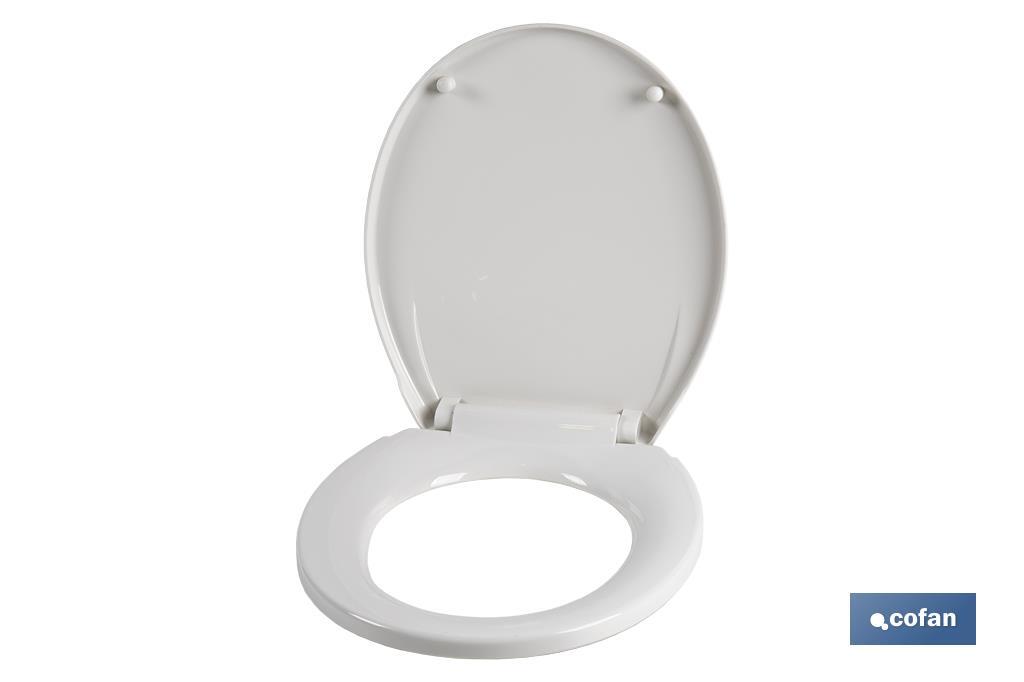 Toilet Seat | Size: 40.4 x 35.6cm | White Polypropylene - Cofan