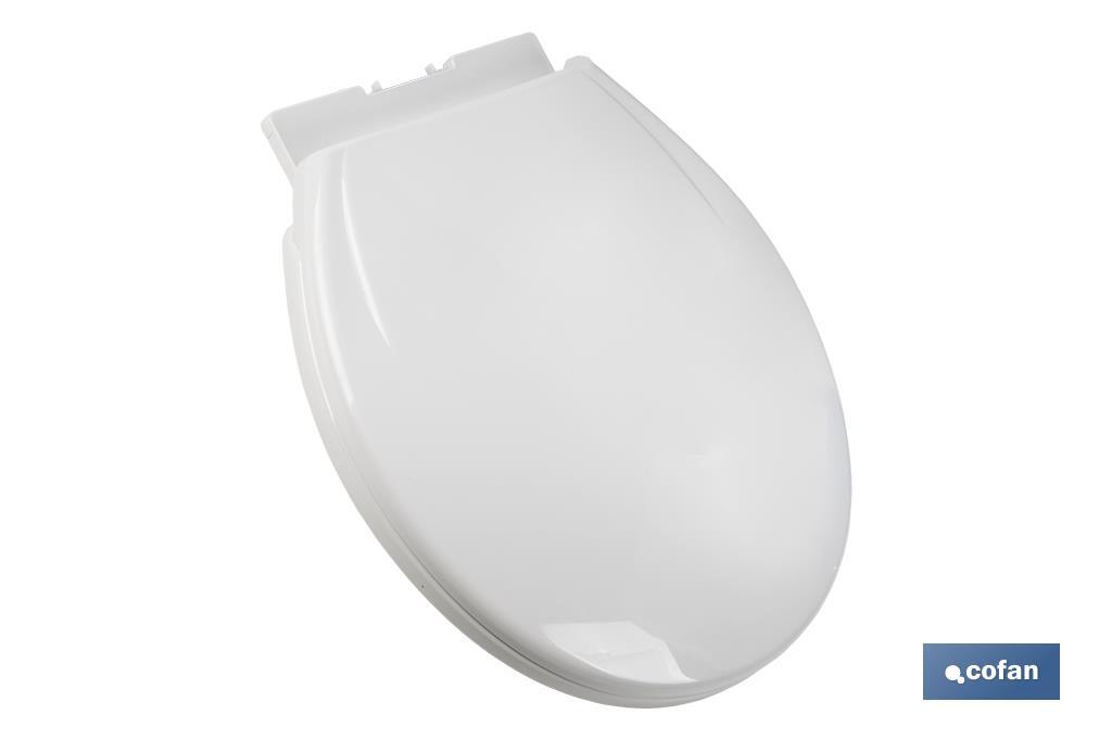 Toilet Seat | Size: 40.4 x 35.6cm | White Polypropylene - Cofan