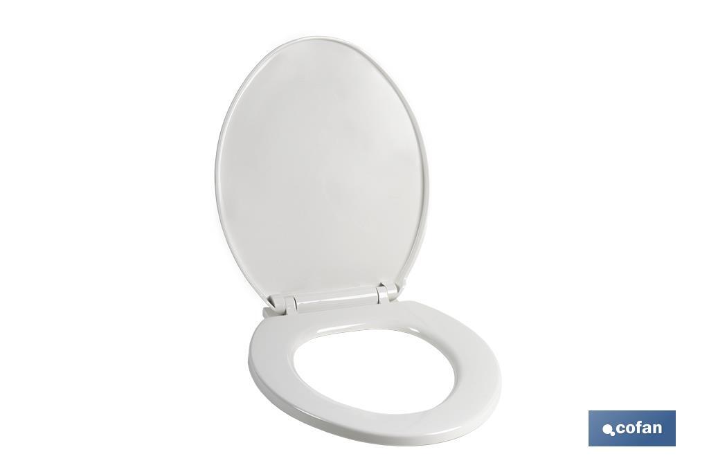 Abattant WC | Dimensions 41.9 x 34.7 cm | Modèle Atlin | Fabriqué en Polypropylène Blanc - Cofan