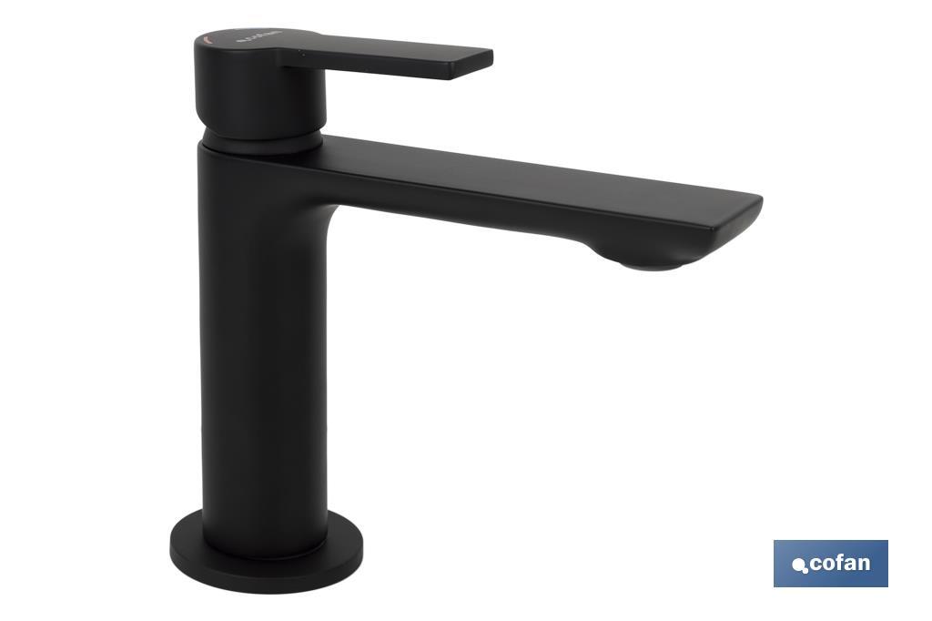 Robinet Mitigeur pour Lavabo | Couleur Robinetterie Noire | Cartouche de 25 mm - Cofan