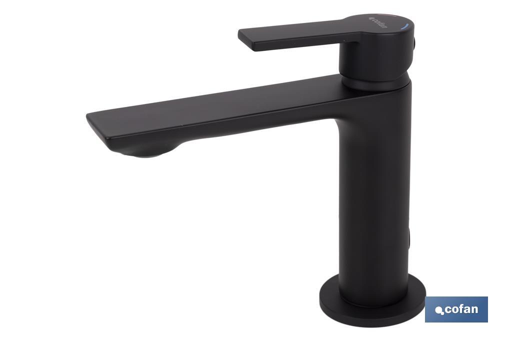 Robinet Mitigeur pour Lavabo | Couleur Robinetterie Noire | Cartouche de 25 mm - Cofan