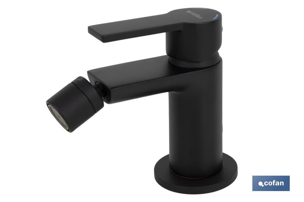 Single-handle mixer tap for bidet | Black bathroom fittings | Cartridge of 25mm - Cofan