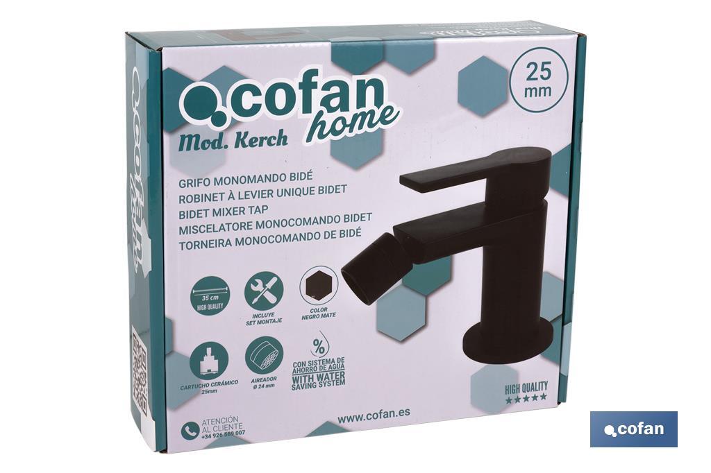 Robinet Mitigeur pour Bidet | Couleur Robinetterie Noire | Cartouche de 25 mm - Cofan