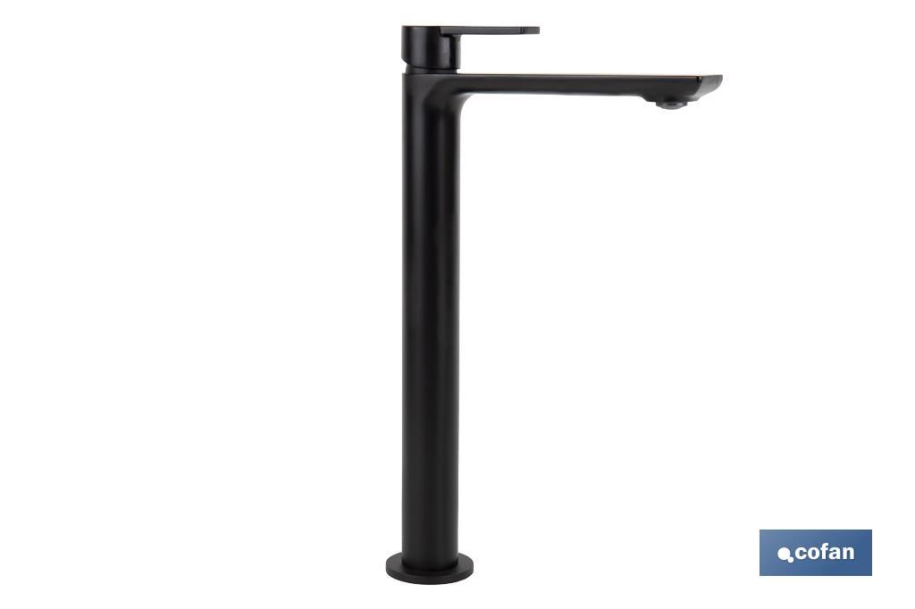 Robinet Haut Mitigeur pour Lavabo | Couleur Robinetterie Noire | Cartouche de 25 mm - Cofan