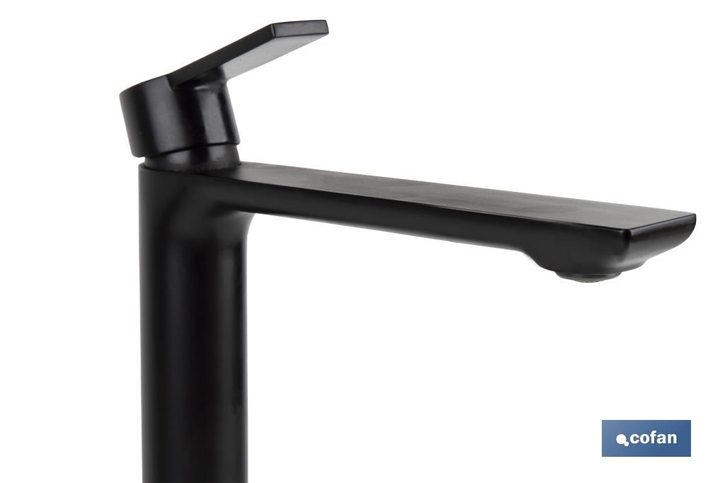 Robinet Haut Mitigeur pour Lavabo | Couleur Robinetterie Noire | Cartouche de 25 mm - Cofan