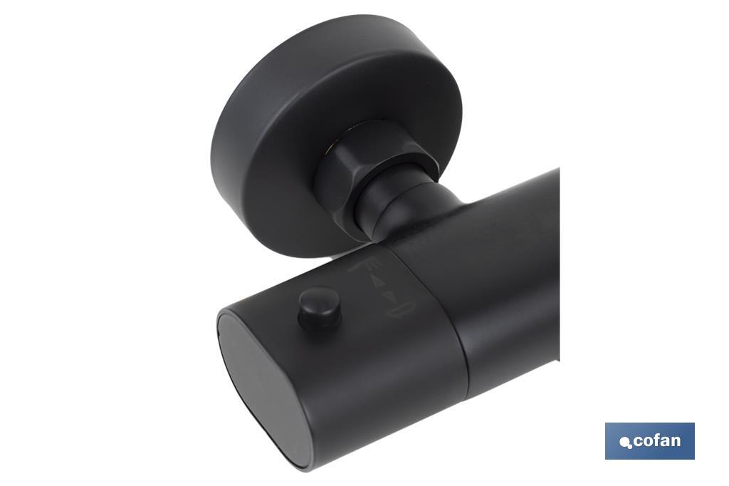 Thermostatic bath mixer tap | Black bathroom fittings | Size: 26.5 x 3.1cm  - Cofan