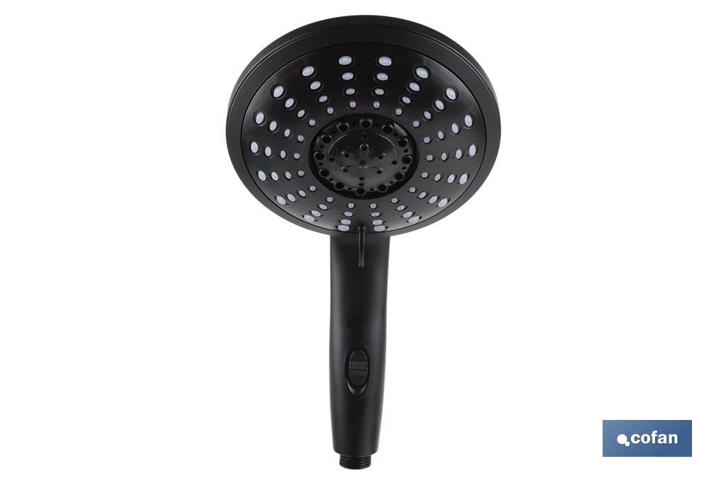 Hand-held shower head | Black bathroom fittings | 5 spray modes - Cofan