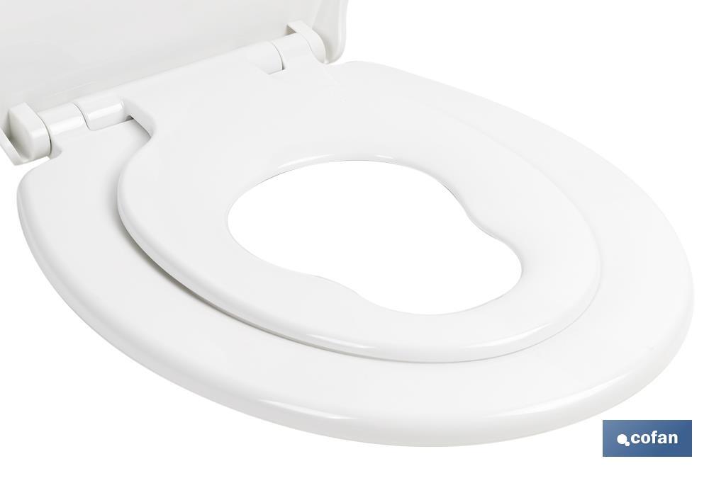 Oval-shaped toilet seat | Material: polypropylene | Soft close and noiseless - Cofan